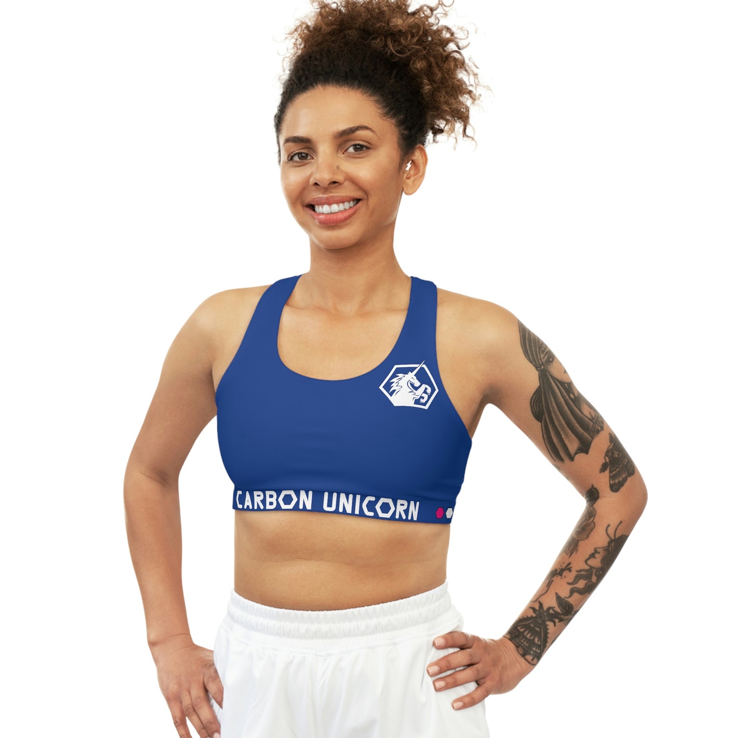 Blue Seamless Sports Bra