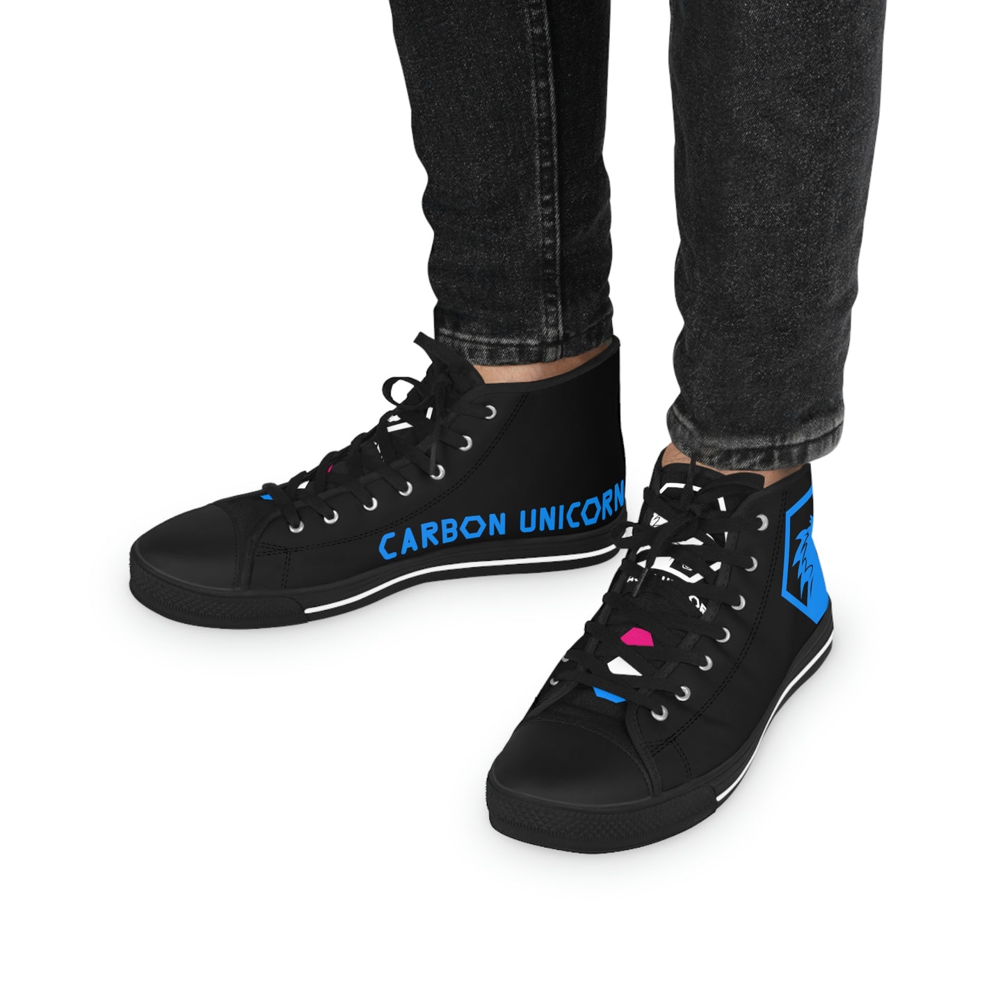 Black w/Pink & Blue High Top Sneakers