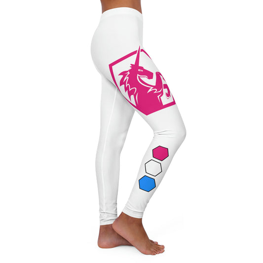 White w/Pink & Blue Leggings