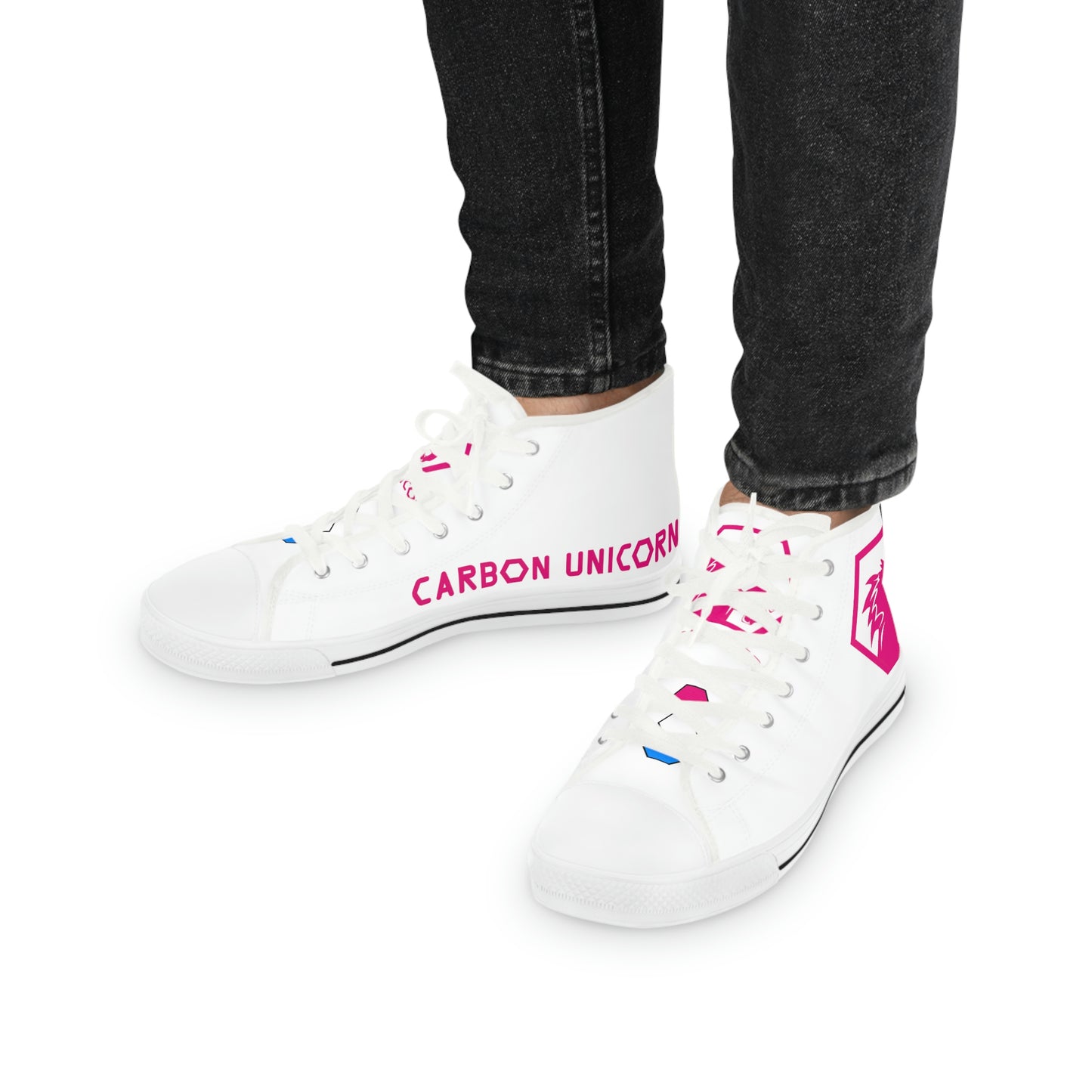 White w/Pink High Top Sneakers