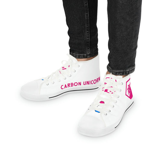White w/Pink High Top Sneakers