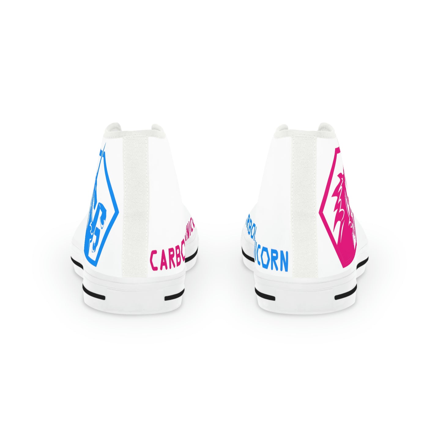White w/Pink & Blue High Top Sneakers