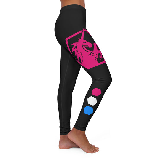 Black w/Pink & Blue Leggings
