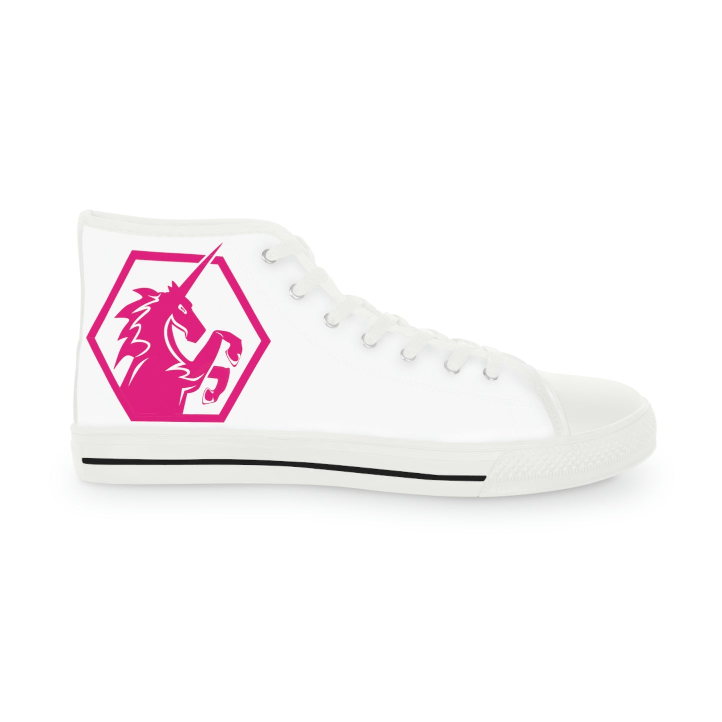 White w/Pink & Blue High Top Sneakers