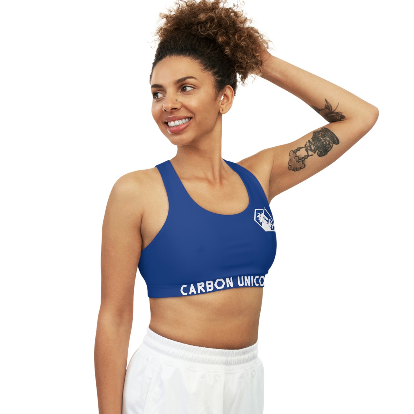 Blue Seamless Sports Bra