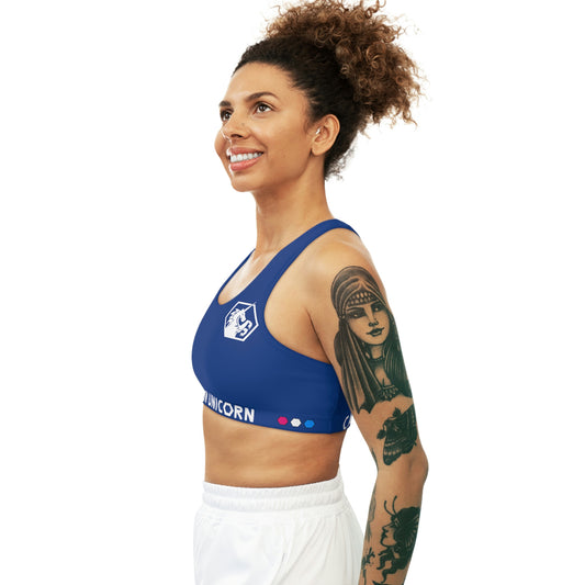 Blue Seamless Sports Bra