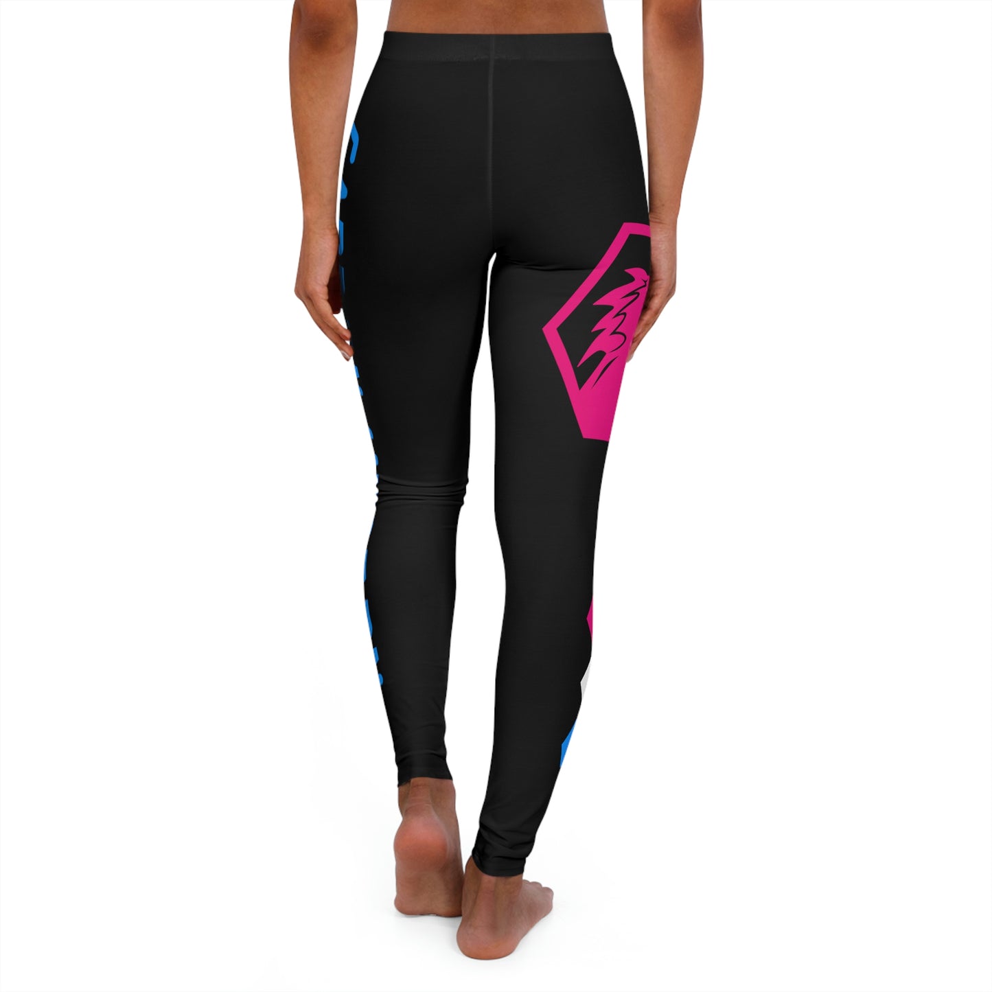 Black w/Pink & Blue Leggings