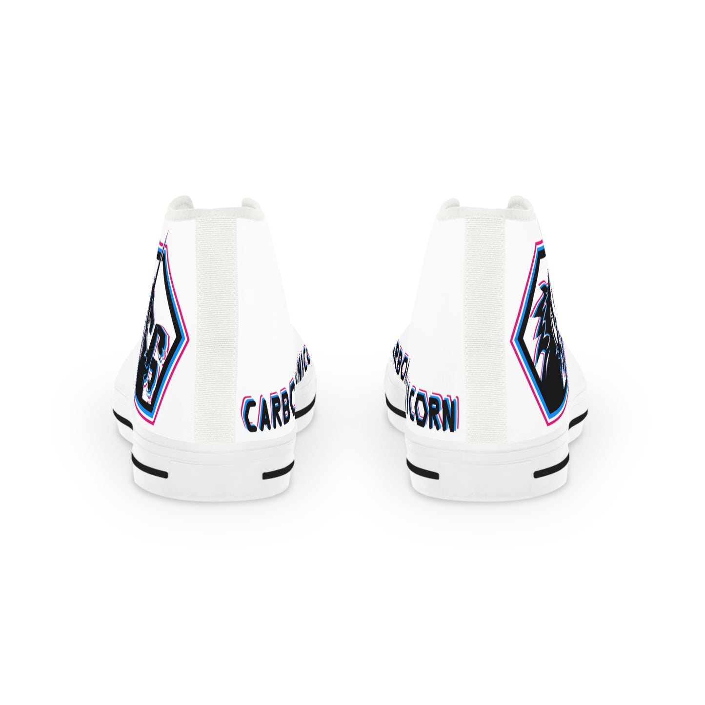 White w/3 Facets High Top Sneakers