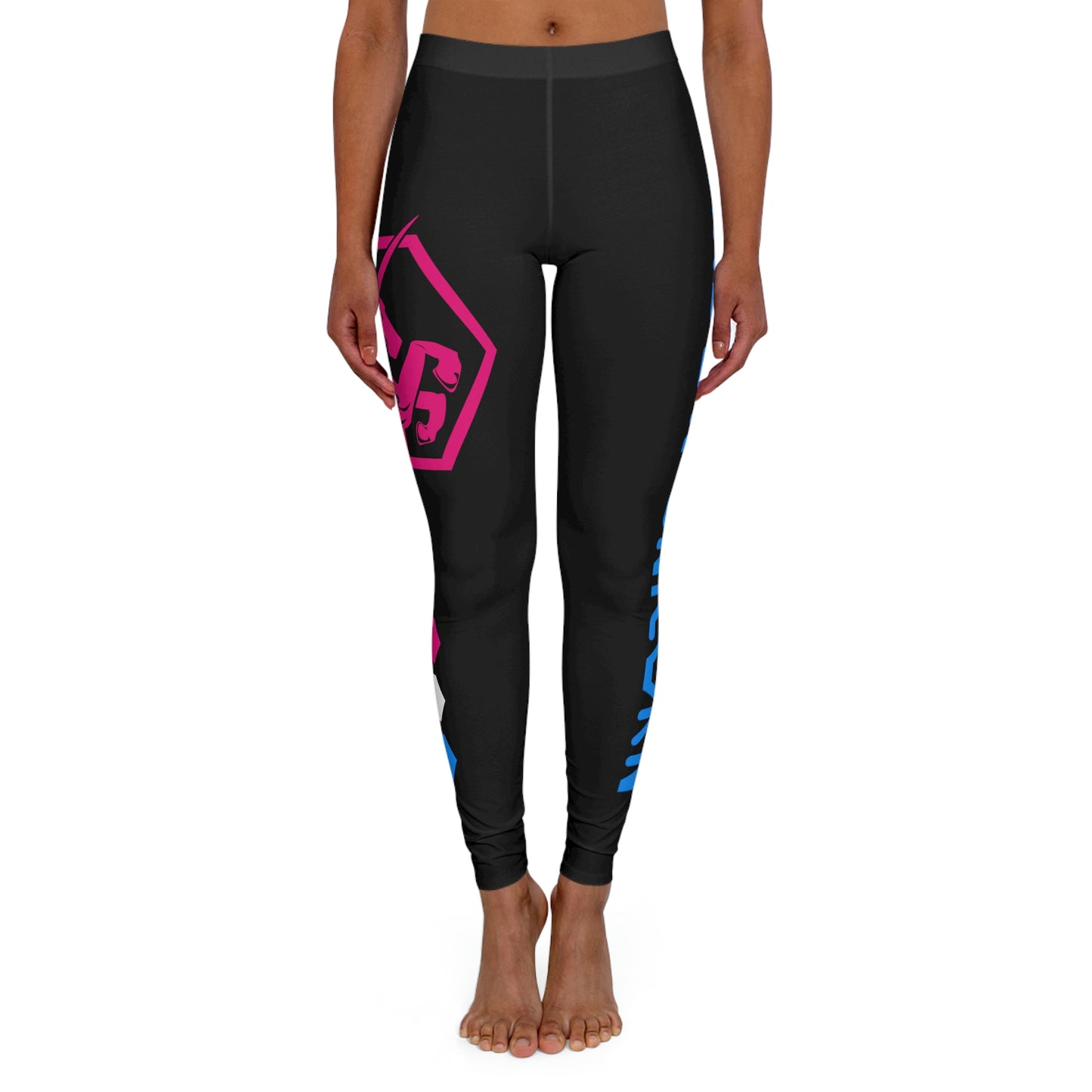Black w/Pink & Blue Leggings