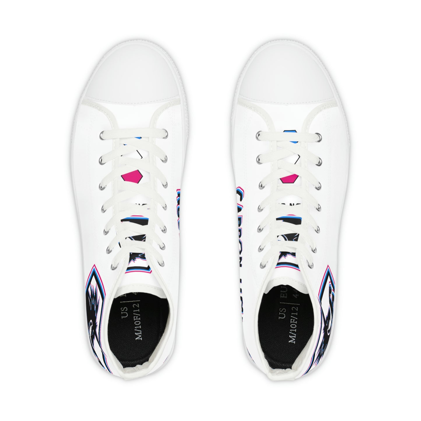White w/3 Facets High Top Sneakers