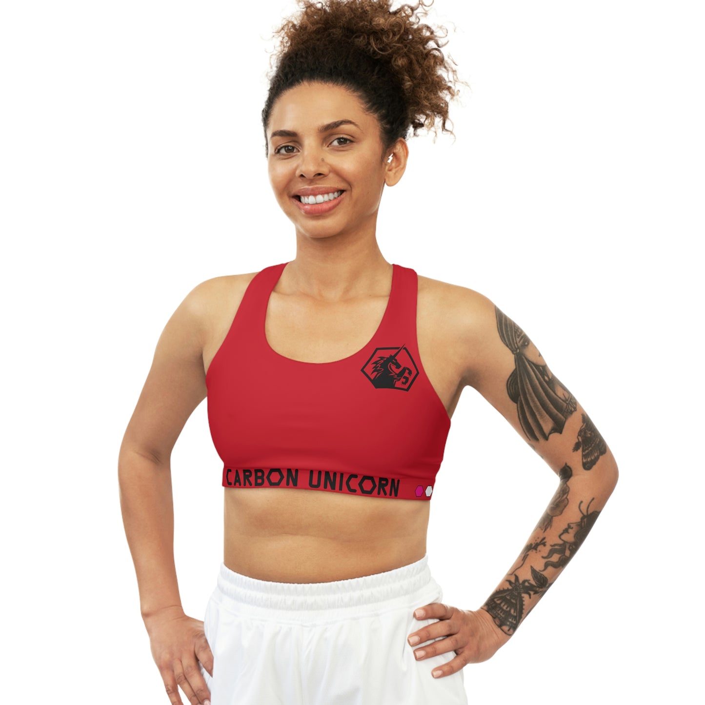 Red Seamless Sports Bra