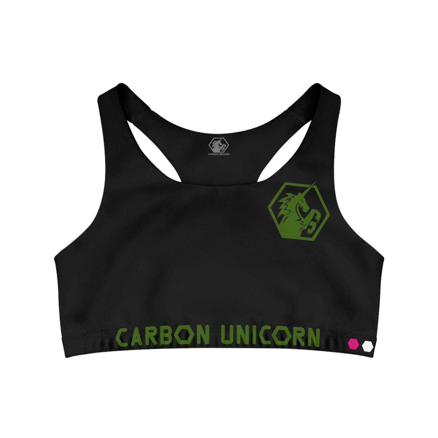 Black w/OD Green Seamless Sports Bra