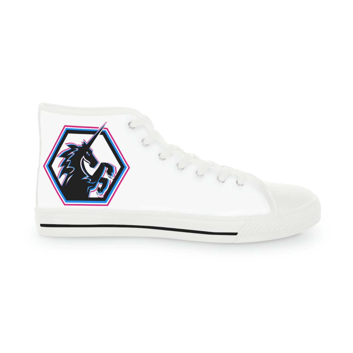 White w/3 Facets High Top Sneakers