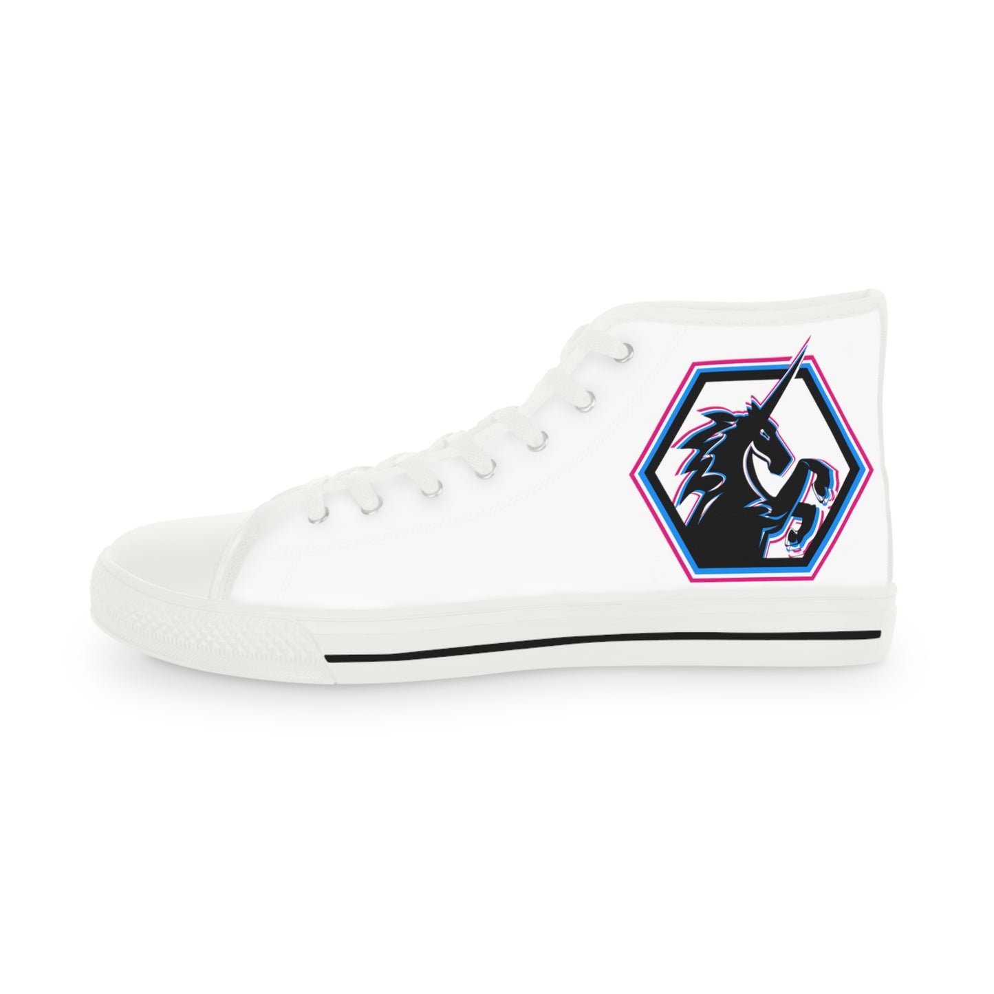 White w/3 Facets High Top Sneakers