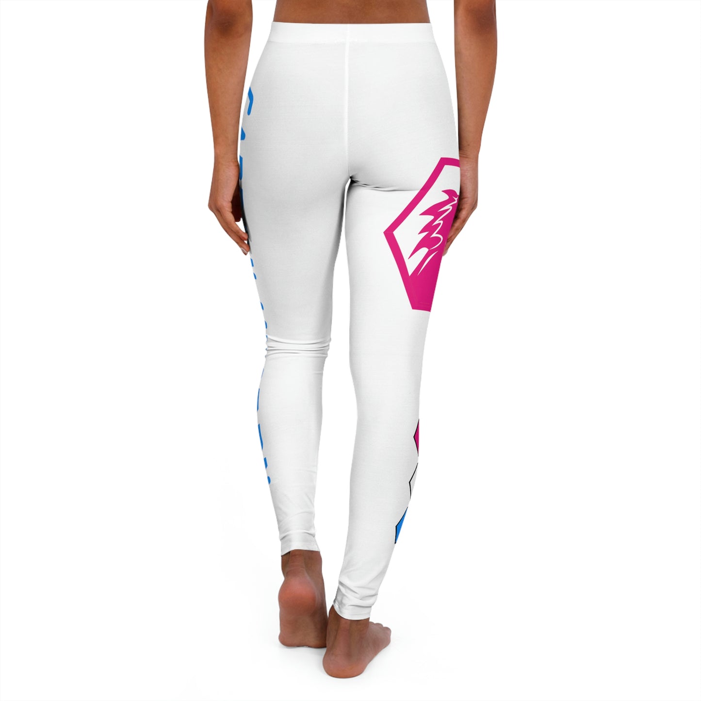 White w/Pink & Blue Leggings