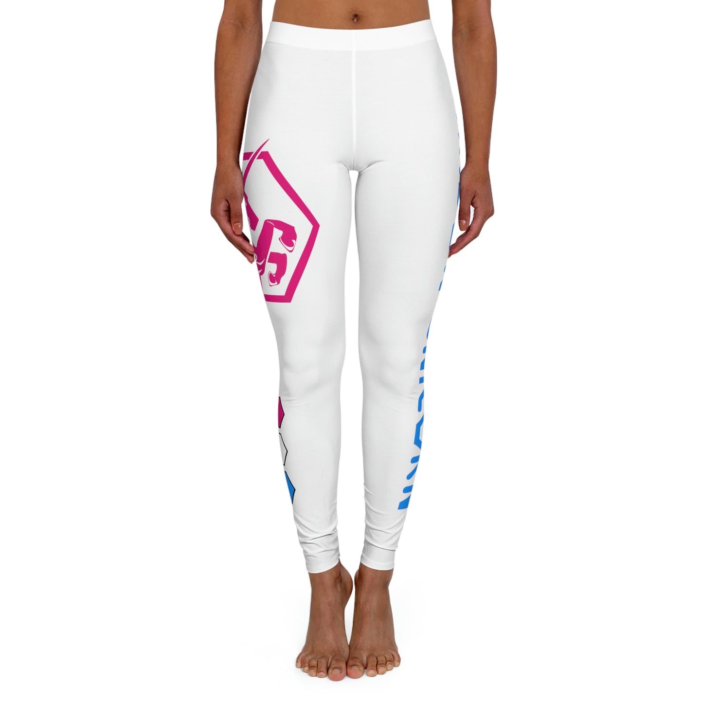 White w/Pink & Blue Leggings