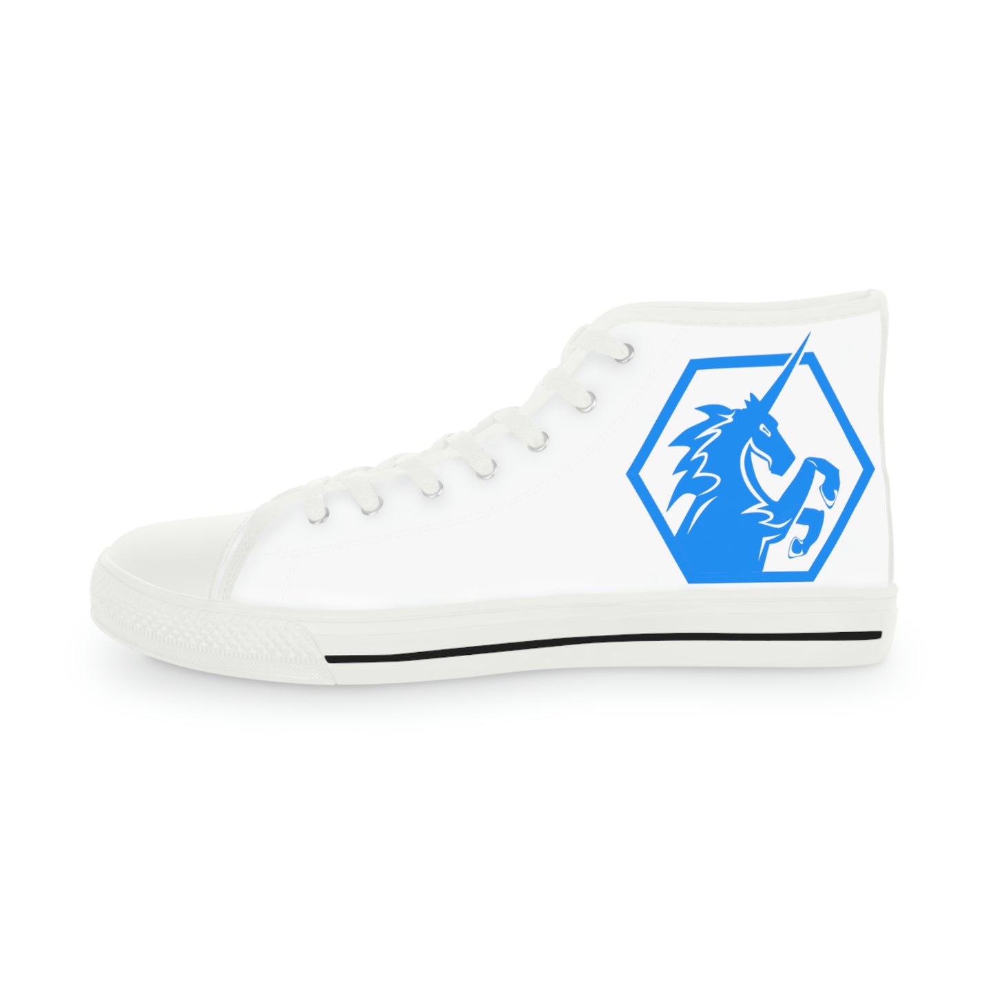 White w/Pink & Blue High Top Sneakers