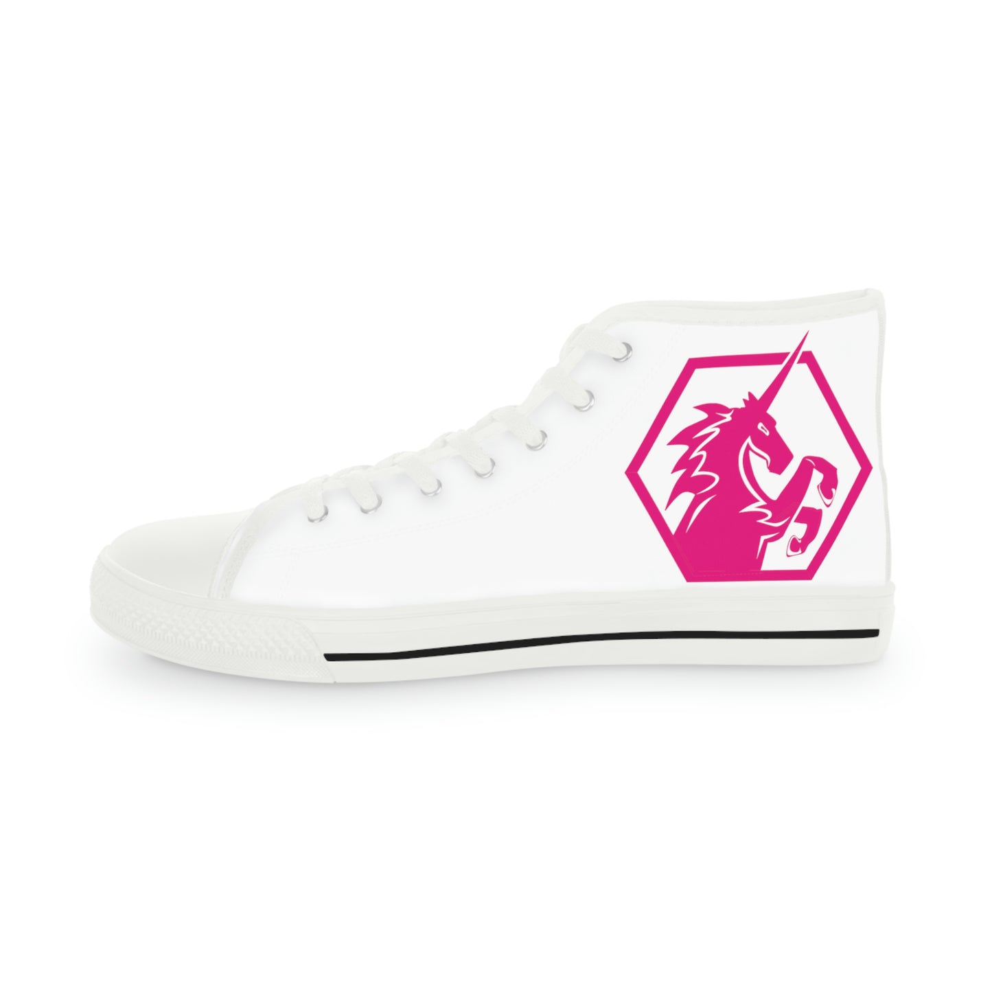 White w/Pink High Top Sneakers