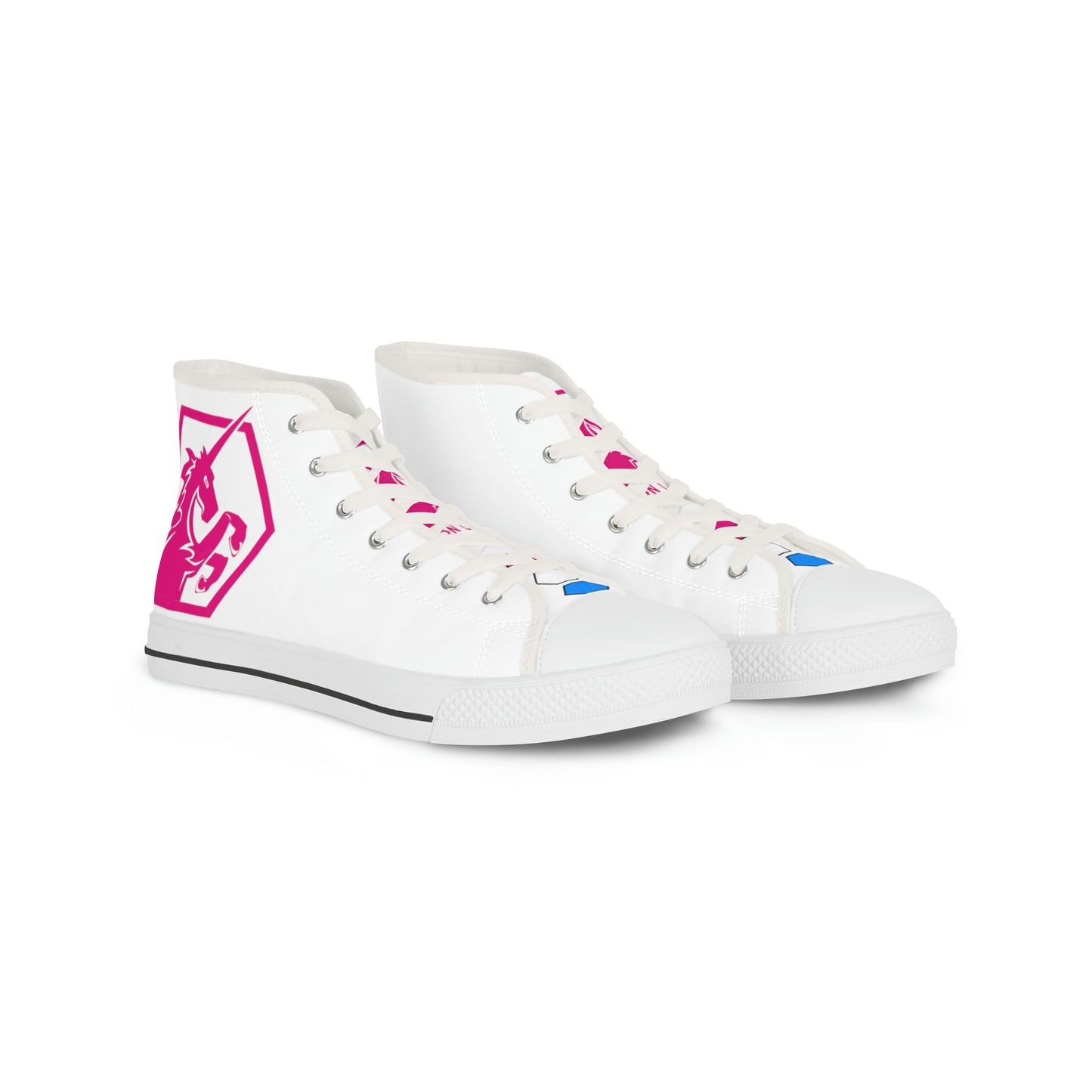 White w/Pink High Top Sneakers