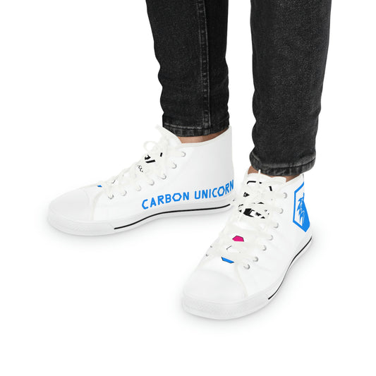 White w/Pink & Blue High Top Sneakers
